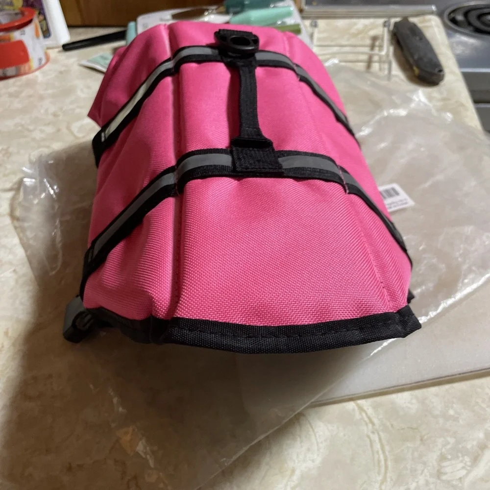 Pink and‎ Black Dog Life Preserver Reflective Leash Connection Medium